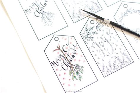 coloring page  printable christmas gift tags inkstruck studio
