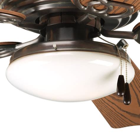 progress lighting airpro  light antique bronze incandescent ceiling fan light kit  frosted