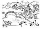 Mewarnai Gambar Pemandangan Sungai Colouring Sketsa Pages Coloring Lukisan A4 Papan Pilih Nature Kids Flora Fauna Dan sketch template