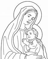 Mary Coloring Mother Pages Holy Virgin Family Clipart Saint St Jesus Print Printable Color Icon Maria Kids Sheet Clipground Getcolorings sketch template