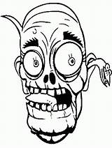 Zombie Coloring Cartoon Pages Clipart Halloween Scary Face Kids Clip Cartoons Cliparts Colouring Ghost Drawing Color Drawings Print Printable Books sketch template