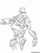General Grievous Wars Star Coloring Pages Getcolorings Popular sketch template