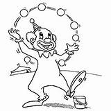 Clown Coloring Pages Funny Juggling Printable Ones Little sketch template