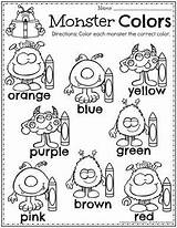 Preschool Theme Monster Monsters Worksheets Color Colors Planningplaytime Activities Kids Learning Kindergarten Choose Board Printables Halloween Visit Playtime Planning sketch template
