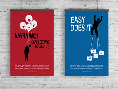 social media addiction campaign poster set design  lilifangdesign  dribbble