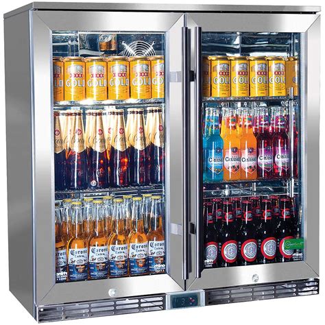 alfresco glass twin door bar refrigerator weatherproof kitchens