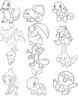 Kanto Starters Pokemons Hoenn Getcolorings Familyfriendlywork sketch template