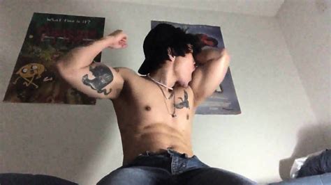 college asian jock solo flexing and massaging muscles x eporner