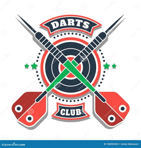 darts tournament  club logo stock vector illustration  collection item