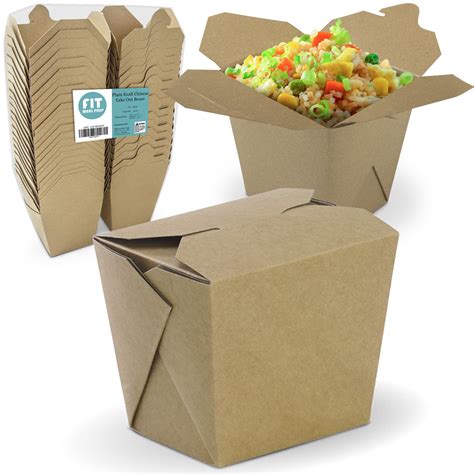 pack  oz chinese   boxes  plain kraft paperboard