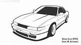 Silvia S14 240sx sketch template