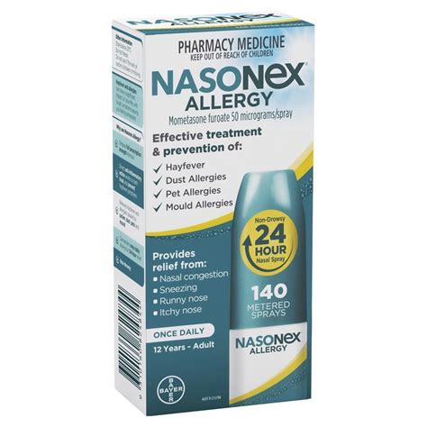 Buy Nasonex Allergy Non Drowsy 24 Hour Nasal Spray 140 Sprays Online At