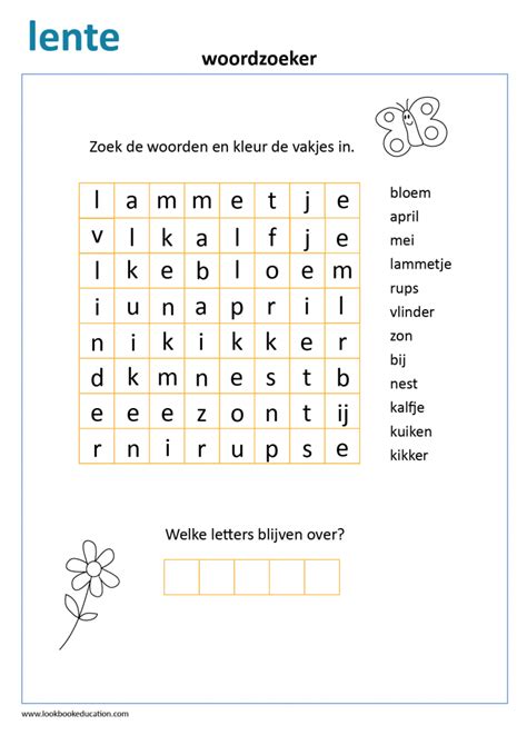 werkblad woordzoeker lente lookbookeducation  nl artofit
