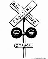 Train Sign Coloring Crossing Railroad Clipart Track Pages Sheet Clip Stop Own Go Colouring Ahead Tracks Rr Straight Yard Printable sketch template