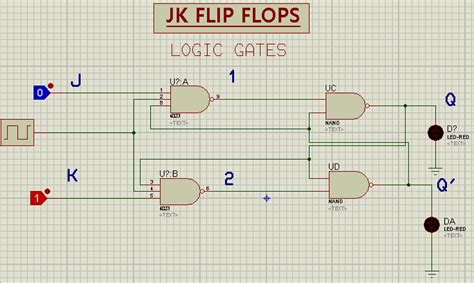 jk flip flop circuit diagram  proteus  engineering projects