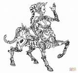 Coloring Steampunk Robot Pages Centaur Printable Drawing Paper Artwork sketch template