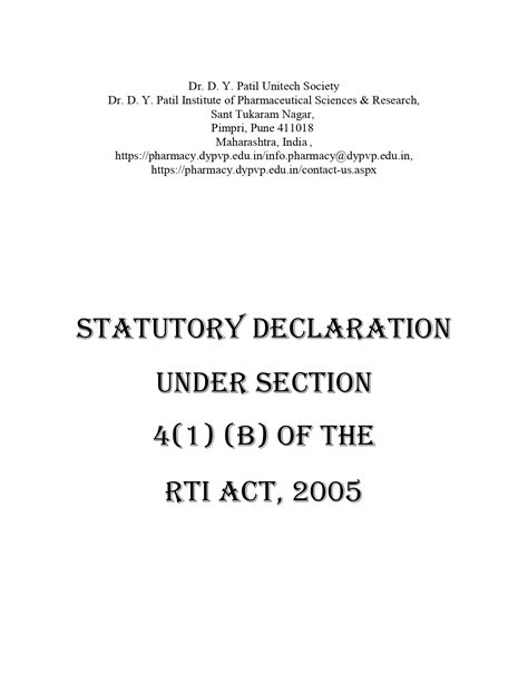 statutory declaration  section     rti act
