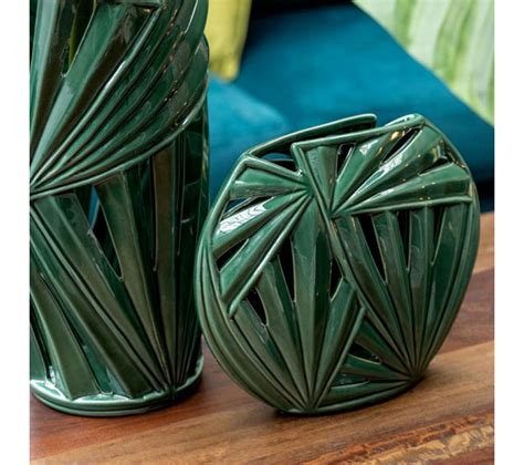 vase design ovale ceramique tropical cm vert vase
