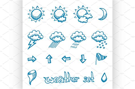 weather symbols set custom designed icons creative market