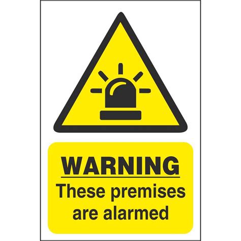warning  premises  alarmed signs warning security signs