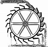 Wheel Water Clipart Mill Waterwheel Drawing Vector Svg Clip Sketch Illustration Domain Public Steering Coloring Grayscale Contour Gear Gray Map sketch template