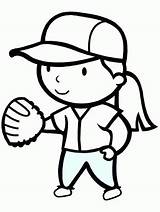 Softball Coloring Pages Sports Printable Sheets Clipart Baseball Girl Girls Cliparts Kids Book Print Glove Colouring Library Coloringpagebook Clipartbest Advertisement sketch template