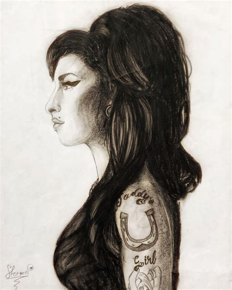 Amy Winehouse Pencil Portrait Drawing “amy Amy Amy Amywinehouse