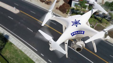 police drone flying  street coverdrone