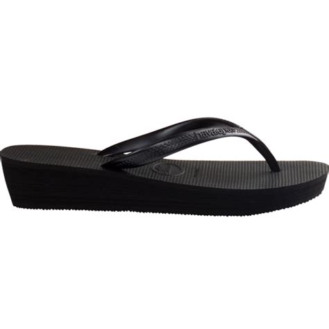 buy havaianas high fashion wedge flip flops in black