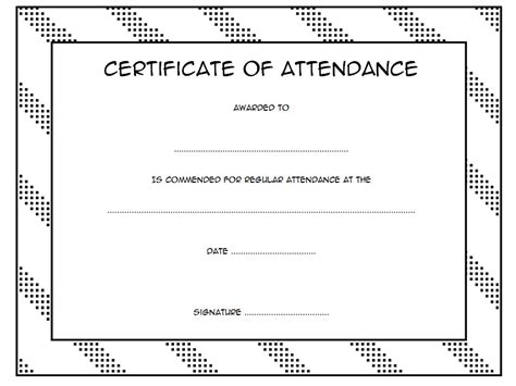 perfect attendance certificate template editable ideas