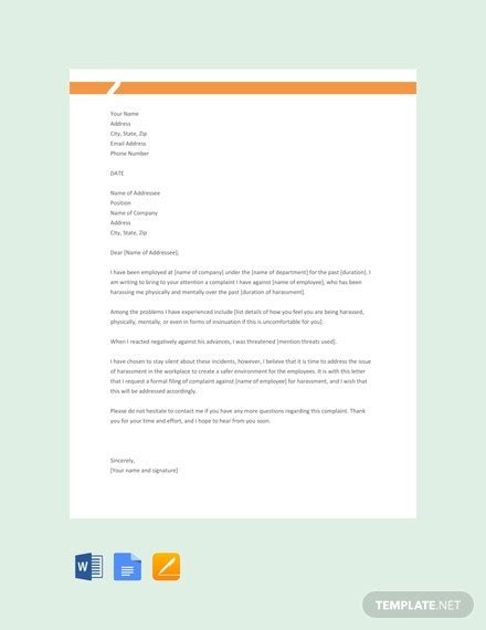 complaint letter  manager template   letters
