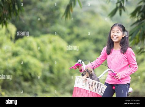 Cute Asian Girl Rides Telegraph