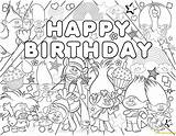 Trolls Coloring Pages Party Birthday Printable Troll Happy Kids Movie Color Sheets Colouring Online Characters Coloriage Printables Muppet Books Show sketch template