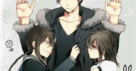 Anime Twin Sisters With Their Big Brother It S Totally Like Me My