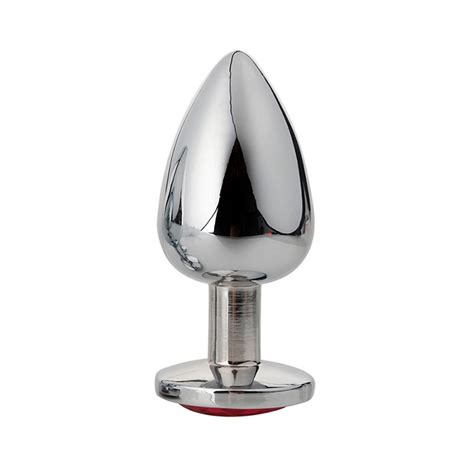 stainless steel prostate massage jeweled metal butt plug for gay buy