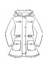Jacket Winter Coloring Coat Drawing Pages Clothes Printable sketch template
