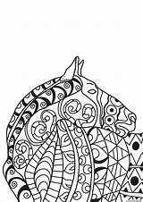 Paard Kleurplaat Zentangle Cheval Cavallo Disegno Mosaik Paarden Mozaiek Adulte Pferden Malvorlage Kleurplaten sketch template