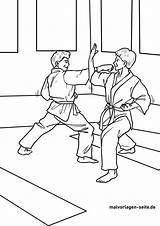 Karate Judo Kampfsport Ausmalen sketch template