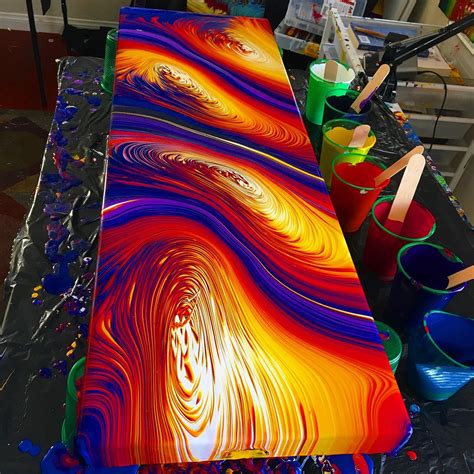original acrylic pour painting  canvas  fluid modern art