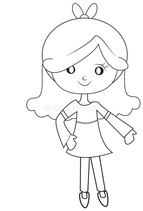 girl   long hair coloring page stock illustration illustration