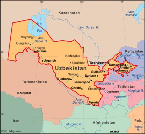 Uzbekistan Map Infoplease