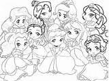 Kawaii Coloring Pages Princess Disney Bubakids sketch template