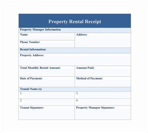 rent receipt template  inspirational rent receipt templates