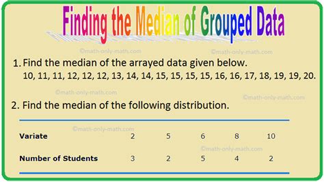 finding  median  grouped data median  arrayed data examples