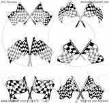 Racing Flags Checkered Crossed Illustration Vector Royalty Clipart Seamartini Graphics Tradition Sm sketch template