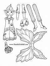 Puppet Coloring Fairy Pages Paper Craft Puppets Dolls Crafts Colouring Mayfly Color Pheemcfaddell Phee Mcfaddell Printable Jumping Cut Fairies Template sketch template