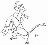 Pokemon Mienshao Lined Bing Lazy Drawing Deviantart Getdrawings sketch template