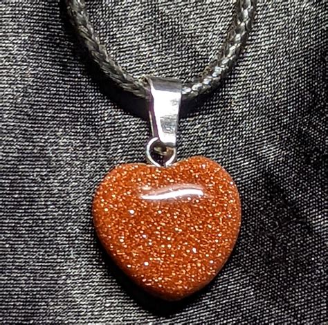 gold sandstone heart necklace