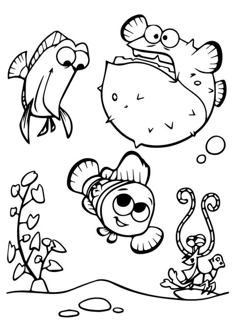 happy nemo  friends coloring page  printable coloring pages