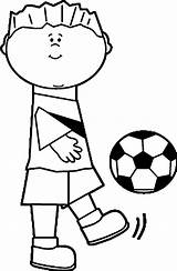 Coloring Football Playing Soccer Boy Player Pages Wecoloringpage sketch template